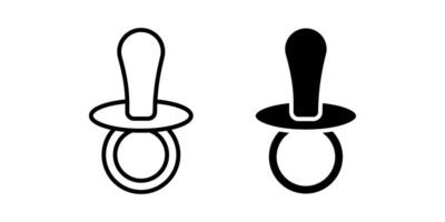 Pacifier Icon set. Symbol isolated white background. illustration. color editable. vector