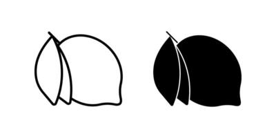 Lemon icon set. Symbol isolated white background. illustration. color editable. vector