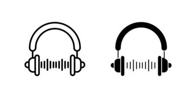 Headphone Icon set. Symbol isolated white background. illustration. color editable. vector