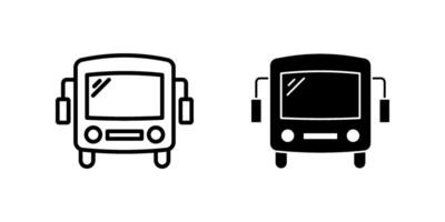 bus Icon set. Symbol isolated white background. illustration. color editable. vector