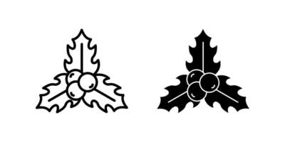 Mistletoe Icon set. Symbol isolated white background. illustration. color editable. vector