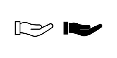 hand Icon set. Symbol isolated white background. illustration. color editable. vector