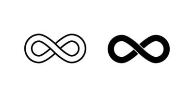 Infinity loop icon set. Symbol isolated white background. illustration. color editable. vector
