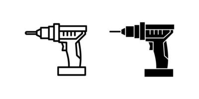 drill icon set. Symbol isolated white background. illustration. color editable. vector