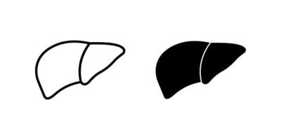 Liver Icon set Symbol isolated white background. illustration. color editable. vector