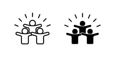 group of happy people icon set. Symbol isolated white background. illustration. color editable. vector