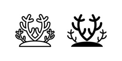coral reef Icon set. Symbol isolated white background. illustration. color editable. vector