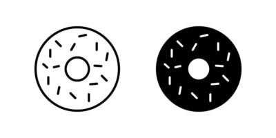 Donut Icon set. Symbol isolated white background. illustration. color editable. vector