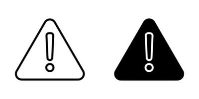 warning Icon set. Symbol isolated white background. illustration. color editable. vector
