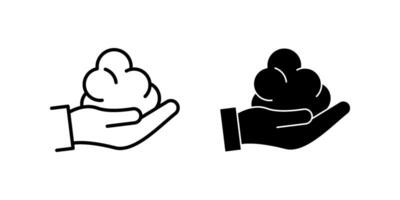 foam Cream on hand Icon set.Symbol isolated white background. illustration. color editable. vector