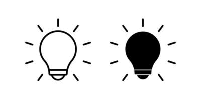 bulb Icon set, Symbol isolated white background. illustration. color editable. vector