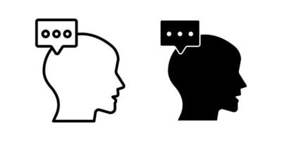 Head think concept Icon set.Symbol isolated white background. illustration. color editable. vector