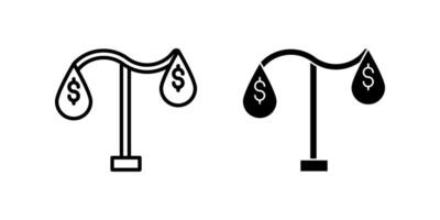 inequality Icon set. Symbol isolated white background. illustration. color editable. vector