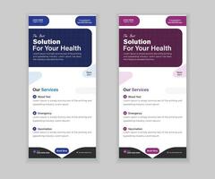 Medical Roll-Up Or Dl Flyer Design Template With Minimal shapes vector