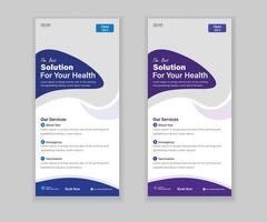 Medical Roll-Up Or Dl Flyer Design Template with Simple Shapes vector