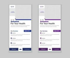 Medical Roll-Up Or Dl Flyer Design Template With Geometric Shapes vector