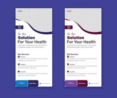 New Free Medical Roll-Up Or Dl Flyer Design Template With Geometric Shapes vector