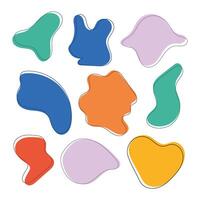 a set of colorful shapes and shapes on a white background vector