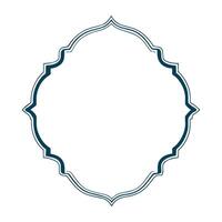 a blue and white oval frame with a border vector