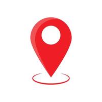a red location marker icon on a white background vector
