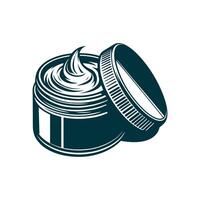 a jar of cream with a lid on it vector
