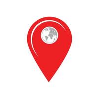 Pin point icon with red map location pointer symbol isolated on white background vector