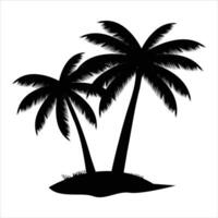 silhouette of a palm tree isolated vector