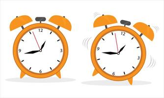 Alarm clock isolated on white background in flat style illustration vector
