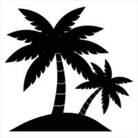 Palm tree silhouette set. Collection of tropical palm trees vector