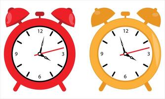 Alarm clock icon set in 2 different colors vector