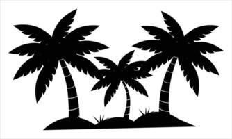 silhouette of a palm tree isolated over white background vector
