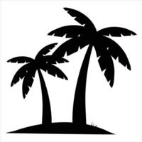 Highly Detailed Palm Trees on white background vector