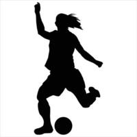 Female soccer player silhouette icon Illustration vector