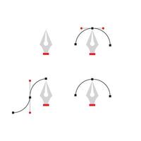 Pen tool cursor. Computer graphics. Logo for designer or illustrator. Design icon. The curve control points. vector