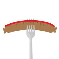 Graphic of Sausage on a Fork vector