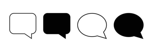 Simple Speech Bubble Icons in Different Styles vector