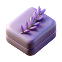 impressive minimalist Handmade Soap Bar with Lavender Sprig Isolated high resolution png