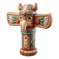 wonderful rustic Hand Painted Totem Pole with Bright Colors Transparent high resolution png