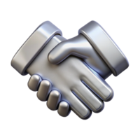 impressive rustic Handshake Icon with Silver Finish Cutout Element png