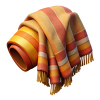 serene rustic Handwoven Blanket with Warm Colors Isolated exclusive png