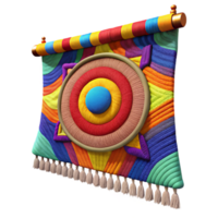 serene traditional Handwoven Tapestry Abstract Design with Bright Colors high quality png