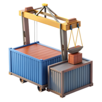 vibrant abstract Harbor Crane Loading Container Isolated high quality png