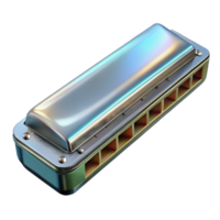 serene traditional Harmonica Chrome Finish Isolated Element Transparent Background professional png