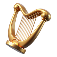 elegant minimalist Harp Strings Gold Finish Isolated Element high quality png