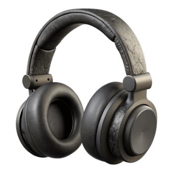 magnífico abstrato fones de ouvido Preto fosco terminar em transparente fundo autêntico png