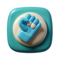 impressive abstract Health Advocacy Icon with Raised Fist Transparent Background high resolution png