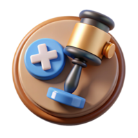 elegant abstract Health Policy Icon with Gavel Isolated Cutout png