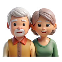elegant abstract Healthy Aging Icon with Elderly Couple Isolated Element high quality png