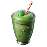 serene creative Healthy Smoothie Green Color Isolated Cutout png