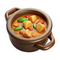 impressive classic Hearty Vegetable Stew Top View Isolated authentic png